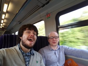Adam and George on the way to the Digital Creativity Labs in York on Monday